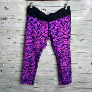 Nike purple  black crop leggings dri fit size large
